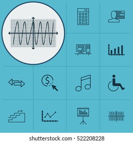 Set Of 12 Universal Editable Icons. Can Be Used For Web, Mobile And App Design. Includes Elements Such As Crossroad, Growth, Computer And More.