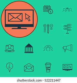Set Of 12 Universal Editable Icons. Can Be Used For Web, Mobile And App Design. Includes Elements Such As Opportunity, Cooperation, Info Pointer And More.