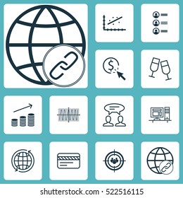 Set Of 12 Universal Editable Icons. Can Be Used For Web, Mobile And App Design. Includes Elements Such As World, PPC, Focus Group And More.