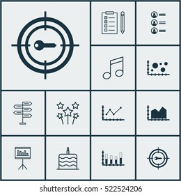 Set Of 12 Universal Editable Icons. Can Be Used For Web, Mobile And App Design. Includes Elements Such As Job Applicants, Keyword Marketing, Comparison And More.