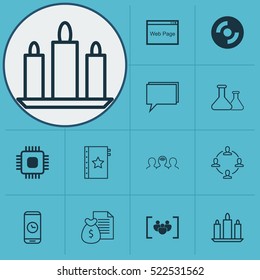 Set Of 12 Universal Editable Icons. Can Be Used For Web, Mobile And App Design. Includes Elements Such As Website, Call Duration, Blank Cd And More.