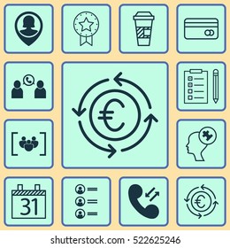 Set Of 12 Universal Editable Icons. Can Be Used For Web, Mobile And App Design. Includes Elements Such As Job Applicants, Date, Human Mind And More.
