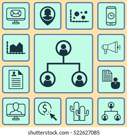 Set Of 12 Universal Editable Icons. Can Be Used For Web, Mobile And App Design. Includes Elements Such As PPC, Sequence Graphics, Email And More.