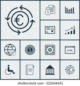 Set Of 12 Universal Editable Icons. Can Be Used For Web, Mobile And App Design. Includes Elements Such As Business Goal, Coding, Report And More.
