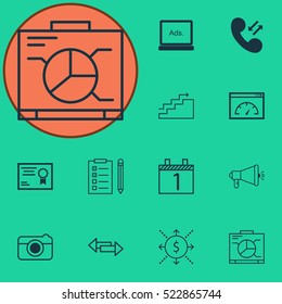 Set Of 12 Universal Editable Icons. Can Be Used For Web, Mobile And App Design. Includes Elements Such As Board, Street, Agenda And More.