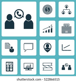 Set Of 12 Universal Editable Icons. Can Be Used For Web, Mobile And App Design. Includes Elements Such As Pin Employee, Report, Market Research And More.