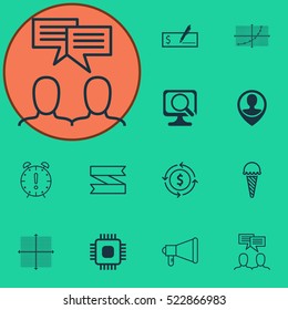 Set Of 12 Universal Editable Icons. Can Be Used For Web, Mobile And App Design. Includes Elements Such As Line Grid, Bank Payment, Announcement And More.