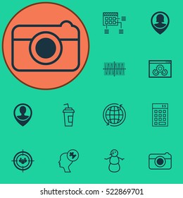Set Of 12 Universal Editable Icons. Can Be Used For Web, Mobile And App Design. Includes Elements Such As Drink Cup, Human Mind, Focus Group And More.