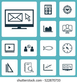 Set Of 12 Universal Editable Icons. Can Be Used For Web, Mobile And App Design. Includes Elements Such As Measurement, Sequence Graphics, Online Identity And More.