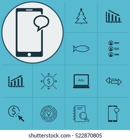 Set Of 12 Universal Editable Icons. Can Be Used For Web, Mobile And App Design. Includes Elements Such As Money, Fail Graph, Innovation And More.