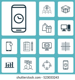 Set Of 12 Universal Editable Icons. Can Be Used For Web, Mobile And App Design. Includes Elements Such As Collaborative Solution, Shopping, Collaboration And More.