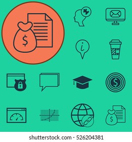 Set Of 12 Universal Editable Icons. Can Be Used For Web, Mobile And App Design. Includes Elements Such As Conference, Takeaway Coffee, Info Pointer And More.