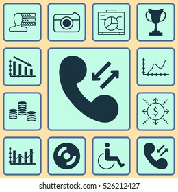 Set Of 12 Universal Editable Icons. Can Be Used For Web, Mobile And App Design. Includes Elements Such As Fail Graph, Money, Achievement Graph And More.