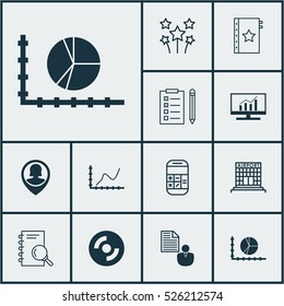 Set Of 12 Universal Editable Icons. Can Be Used For Web, Mobile And App Design. Includes Elements Such As Report, Festive Fireworks, Warranty And More.