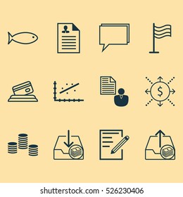 Set Of 12 Universal Editable Icons. Can Be Used For Web, Mobile And App Design. Includes Elements Such As Paid Download, Money, Paid Upload And More.