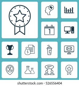 Set Of 12 Universal Editable Icons. Can Be Used For Web, Mobile And App Design. Includes Elements Such As Human Mind, Raise Diagram, Drink Cup And More.