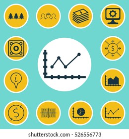 Set Of 12 Universal Editable Icons. Can Be Used For Web, Mobile And App Design. Includes Elements Such As Music, Coaching, Money And More.