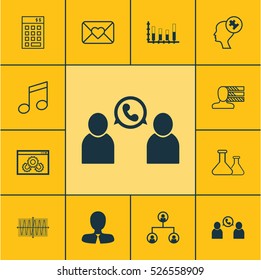 Set Of 12 Universal Editable Icons. Can Be Used For Web, Mobile And App Design. Includes Elements Such As Crotchets, Personal Skills, Chemical And More.