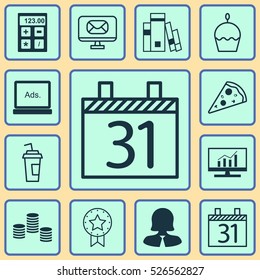 Set Of 12 Universal Editable Icons. Can Be Used For Web, Mobile And App Design. Includes Elements Such As Drink Cup, Digital Media, Business Woman And More.