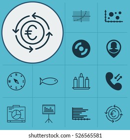 Set Of 12 Universal Editable Icons. Can Be Used For Web, Mobile And App Design. Includes Elements Such As Currency Recycle, Comparison, Locate And More.