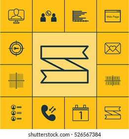 Set Of 12 Universal Editable Icons. Can Be Used For Web, Mobile And App Design. Includes Elements Such As Keyword Marketing, Celebration Letter, Cosinus Diagram And More.