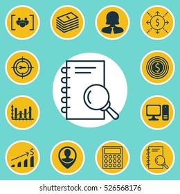 Set Of 12 Universal Editable Icons. Can Be Used For Web, Mobile And App Design. Includes Elements Such As Desktop Computer, Keyword Marketing, Questionnaire And More.