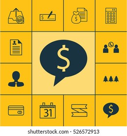 Set Of 12 Universal Editable Icons. Can Be Used For Web, Mobile And App Design. Includes Elements Such As Investment, Business Deal, Holiday Ornament And More.