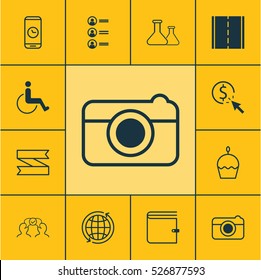 Set Of 12 Universal Editable Icons. Can Be Used For Web, Mobile And App Design. Includes Elements Such As Wallet, Accessibility, Cooperation And More.