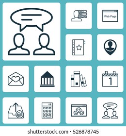 Set Of 12 Universal Editable Icons. Can Be Used For Web, Mobile And App Design. Includes Elements Such As Education Center, Personal Skills, Agenda And More.