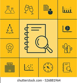 Set Of 12 Universal Editable Icons. Can Be Used For Web, Mobile And App Design. Includes Elements Such As Plot Diagram, Locate, Cacti And More.
