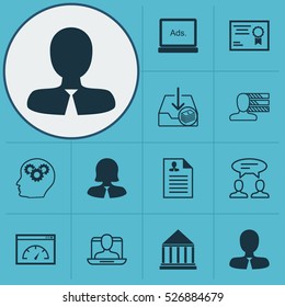 Set Of 12 Universal Editable Icons. Can Be Used For Web, Mobile And App Design. Includes Elements Such As Education Center, Social Profile, Dialogue And More.