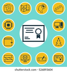 Set Of 12 Universal Editable Icons. Can Be Used For Web, Mobile And App Design. Includes Elements Such As Email, Board, Wallet And More.