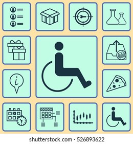 Set Of 12 Universal Editable Icons. Can Be Used For Web, Mobile And App Design. Includes Elements Such As Open Cardboard, Present, Info Pointer And More.