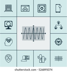 Set Of 12 Universal Editable Icons. Can Be Used For Web, Mobile And App Design. Includes Elements Such As Cosinus Diagram, Personal Skills, Discount Location And More.
