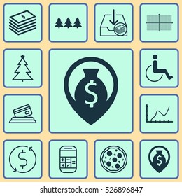 Set Of 12 Universal Editable Icons. Can Be Used For Web, Mobile And App Design. Includes Elements Such As Paid Download, Dollar Salary, Calculation And More.