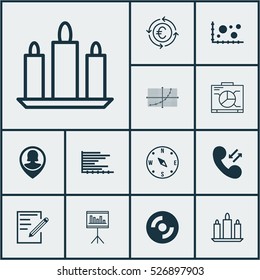 Set Of 12 Universal Editable Icons. Can Be Used For Web, Mobile And App Design. Includes Elements Such As Wax, Board, Bars Chart And More.
