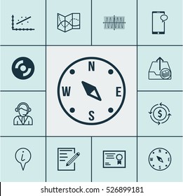 Set Of 12 Universal Editable Icons. Can Be Used For Web, Mobile And App Design. Includes Elements Such As Money Recycle, Blank Cd, Locate And More.