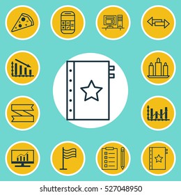 Set Of 12 Universal Editable Icons. Can Be Used For Web, Mobile And App Design. Includes Elements Such As Raise Diagram, Warranty, Computer And More.