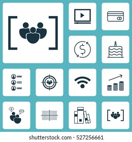 Set Of 12 Universal Editable Icons. Can Be Used For Web, Mobile And App Design. Includes Elements Such As Video Player, Questionnaire, Focus Group And More.