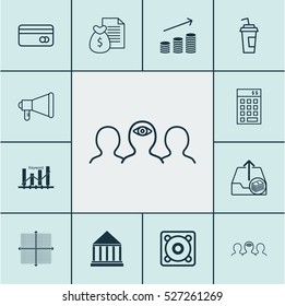 Set Of 12 Universal Editable Icons. Can Be Used For Web, Mobile And App Design. Includes Elements Such As Education Center, Drink Cup, Coins Growth And More.