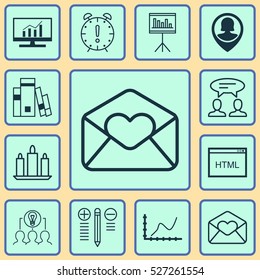 Set Of 12 Universal Editable Icons. Can Be Used For Web, Mobile And App Design. Includes Elements Such As Collaborative Solution, Greeting Email, Dialogue And More.