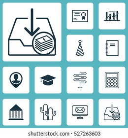 Set Of 12 Universal Editable Icons. Can Be Used For Web, Mobile And App Design. Includes Elements Such As Spiral Notebook, Cacti, Employee Location And More.