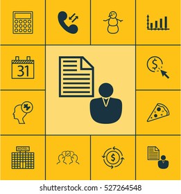 Set Of 12 Universal Editable Icons. Can Be Used For Web, Mobile And App Design. Includes Elements Such As Dynamics, PPC, Cooperation And More.