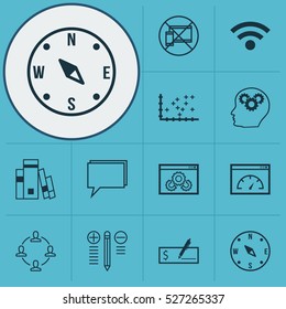 Set Of 12 Universal Editable Icons. Can Be Used For Web, Mobile And App Design. Includes Elements Such As Plot Diagram, Conference, Wireless And More.