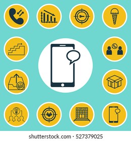 Set Of 12 Universal Editable Icons. Can Be Used For Web, Mobile And App Design. Includes Elements Such As Open Cardboard, Focus Group, Keyword Marketing And More.