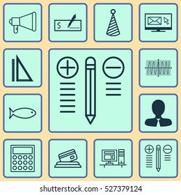 Set Of 12 Universal Editable Icons. Can Be Used For Web, Mobile And App Design. Includes Elements Such As Birthday Hat, Newsletter, Fishing And More.