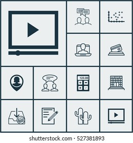 Set Of 12 Universal Editable Icons. Can Be Used For Web, Mobile And App Design. Includes Elements Such As Pin Employee, Credit Card, Cacti And More.