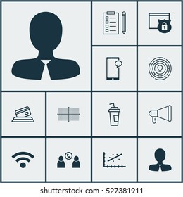 Set Of 12 Universal Editable Icons. Can Be Used For Web, Mobile And App Design. Includes Elements Such As Security, Reminder, Square Diagram And More.