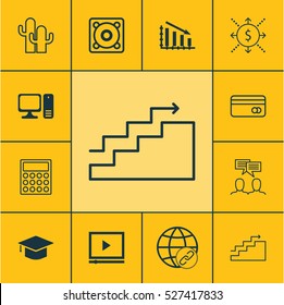 Set Of 12 Universal Editable Icons. Can Be Used For Web, Mobile And App Design. Includes Elements Such As Video Player, Savings, Money And More.