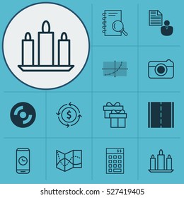 Set Of 12 Universal Editable Icons. Can Be Used For Web, Mobile And App Design. Includes Elements Such As Wax, Report, Road Map And More.